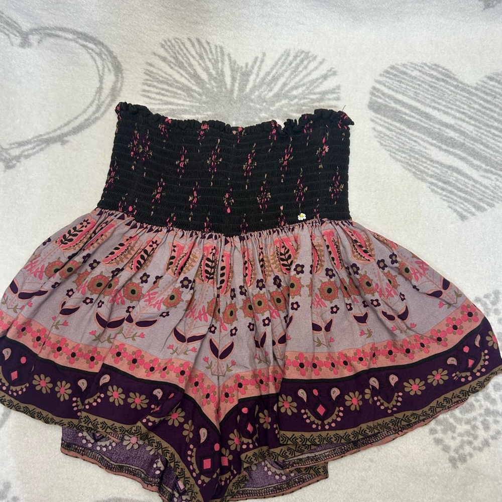 NATURAL LIFE Waist Floral Boho skort - Pink & Purple XS